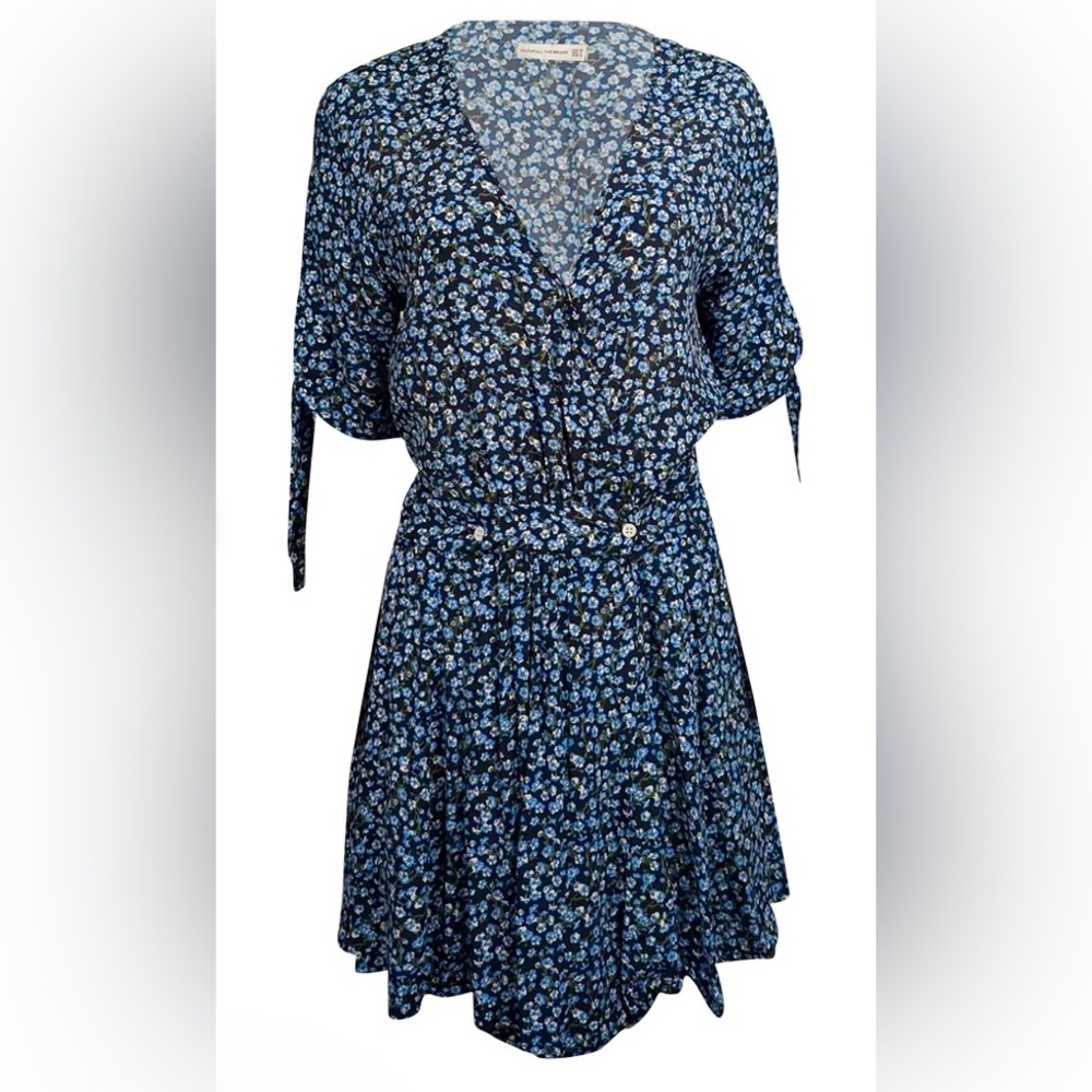 Faithfull the Brand blue floral wrap dress